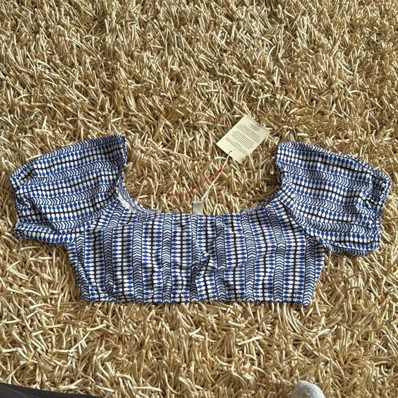 Lemlem Lola Pouf Top in Classic Blue Size M - Picture 2 of 6